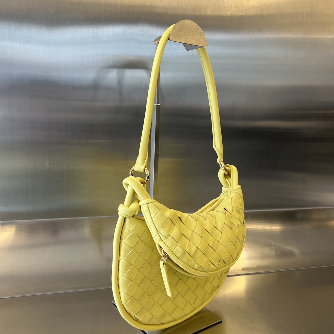 Small Gemelli Intrecciato Leather Shoulder Bag Yellow